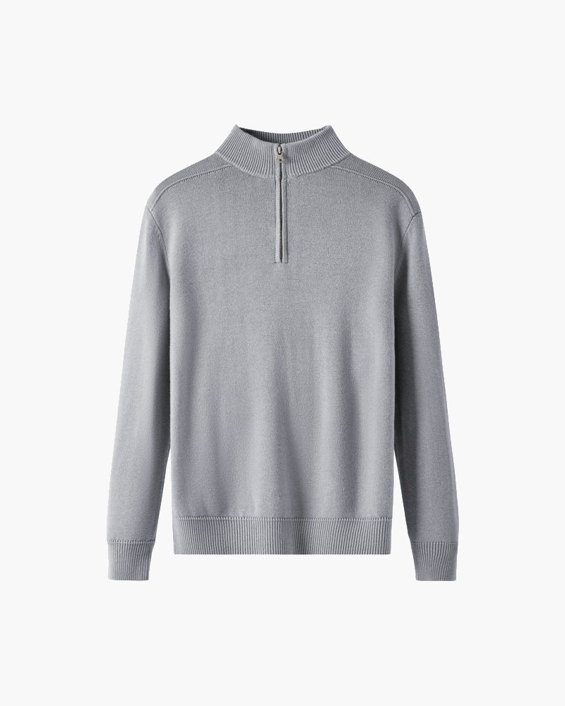 Merino Wool Zip Up - Grey