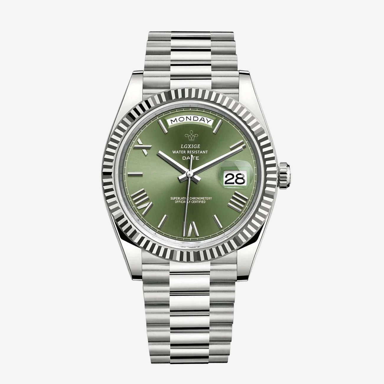 KYNOR DATE TIME - OLIVE SILVER